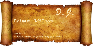 Drimus János névjegykártya