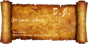 Drimus János névjegykártya